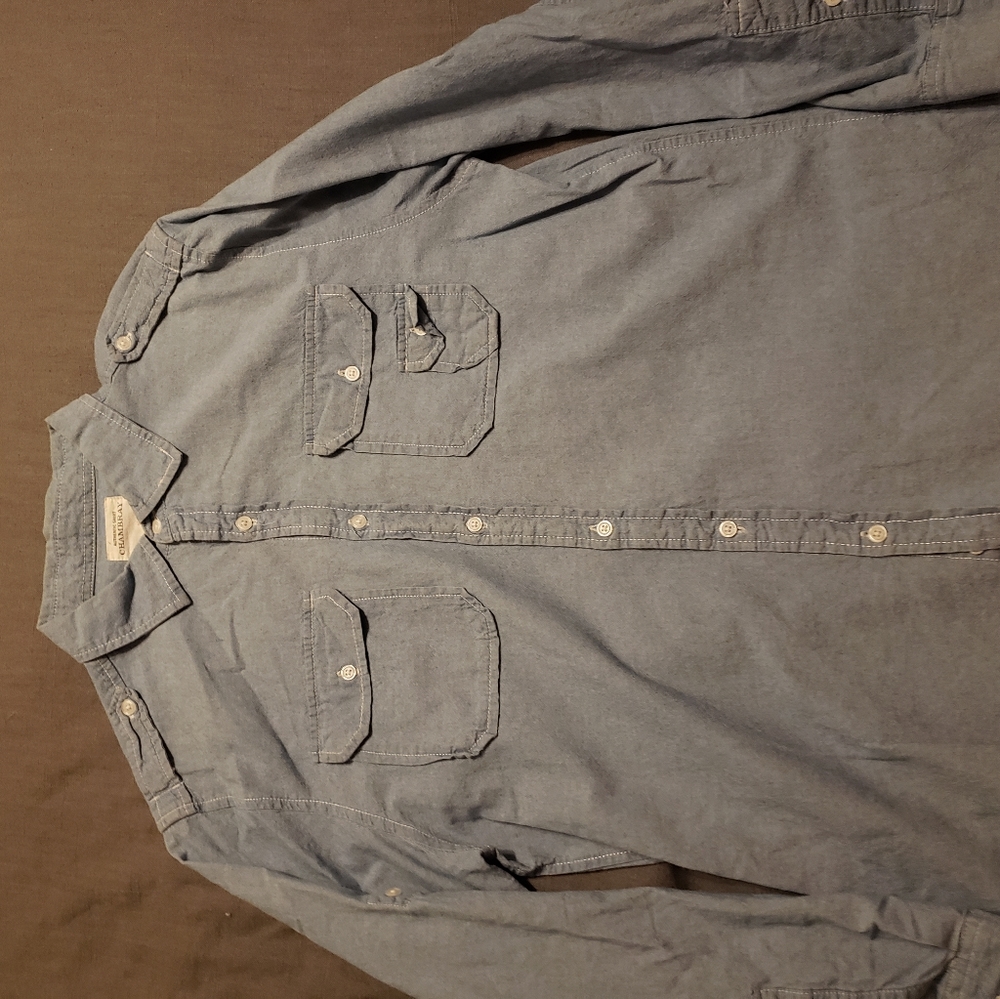 Long sleeve denim button up. size large